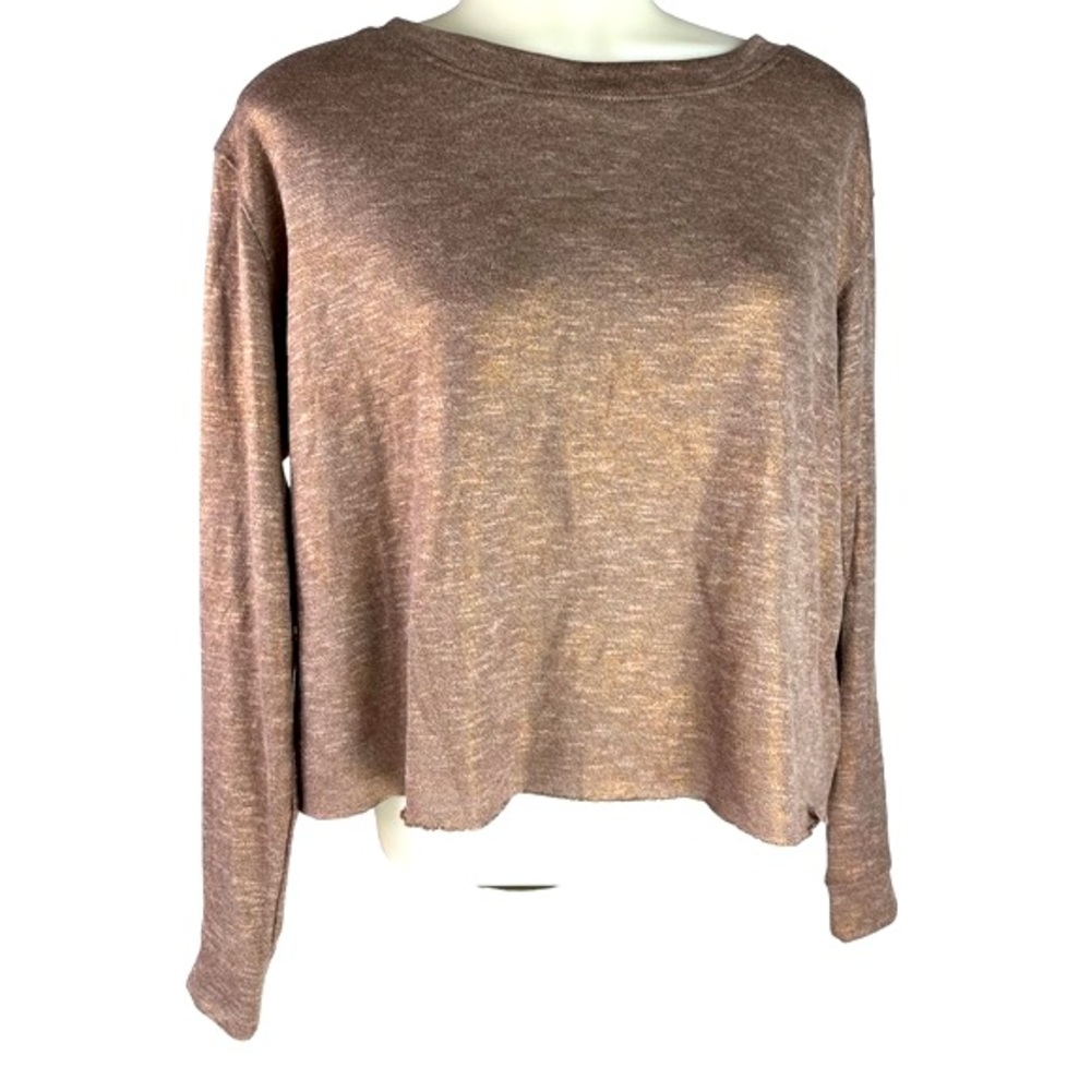 Crop Top Boxy blush pink and gold undertone Knit Top Size Medium